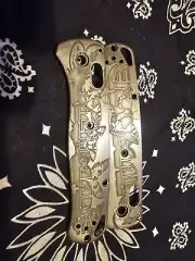 Benchmade Bugout 535 Deep Laser Engraved Flytanium Titanium Scales