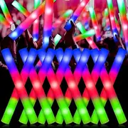 Foam Glow Sticks, 30 Pcs Bulk Giant 48CM LED Foam Stick, Glow in The Dark K Party Supplies with 3 Modes Colorful Flashing, Neon Party Favors for Birthday, Wedding, Carnival, Concerts, New Year, Guests