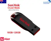 SanDisk Cruzer Blade Fast USB 2.0 32GB 64G 128G Flash Drive Memory Pen Stick AU