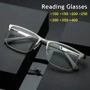 Mens Designer Reading Glasses Anti Blue Light Metal Readers +1.5 2.0 2.5 3.0 3.5