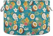 Yoogain Tropical Summer Coconuts storage basket collapsable and waterproof laundry hamper with sturdy handle tubs cute shelving for home house pantry