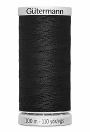 Gutermann Extra Strong Polyester Thread, Colour 000 BLACK, 100m Spool