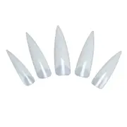 500 Pcs Nail Tips Pointy Fake Natural Clear Stiletto False Gel Sharp Art Acrylic
