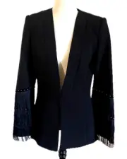 Sass & Bide "The Scout" Fringed & Studded Blazer Jacket - Size 6 - NWT RRP$690
