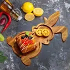 Bunny Shaped Cutting Board Wooden Cheese Serving Plate for Food Prep Steak