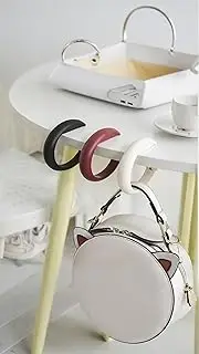 [Generic] Honwor Foldable Handbag Hangers for Tables | Portable Desk Hooks | Durable ABS | Women’s Bag Holders for Cafes & Libraries(3 PCS)