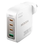 Microdia Smartcube Nano 200W 4 Port Gan Wall Charger - White