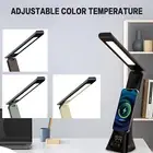 LED Desk Lamp Light with Wireless Charger USB Lamp Clock Touch for Home Office