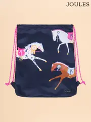Joules Adventurer Navy & Pink Horse Drawstring Bag (AT2751) | $35