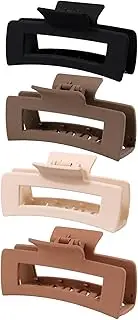 Aolalow 4.35 Inches, Big Hair Claw Clips for thick hair, Nonslip large Claw Hair Clips for women Strong Hold for Thick Hair Accessories (4 Packs