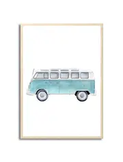 [Namly Design] Poster – Retro Roadtrip / Adventure Awaits on Wheels / Blue