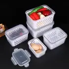 Refrigerator Preservation Storage Box Drain Basket Storage Containers Sealed AP