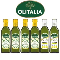 在飛比找momo購物網優惠-【Olitalia奧利塔】純橄欖油x4瓶+高溫專用葵花油x2