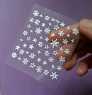 Nail Art 3D Stickers Sparkly Snowmen Snowflakes Stars Christmas Winter Holidays