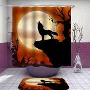 Scary Moon Light Wolf Shower Curtain