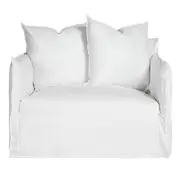 [James Lane] Como Linen Darling Chair Pure White - 1.5 Seater