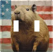 AIXIWAWA Switch Plate American Capybara Print, 1 Pack Home Decor Wall Plates 3-gang with Screw Size 6.37x4.48x0.27 in