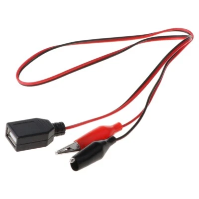 Copper Alligator Clips with Wire Female USB Connector Test Leads for Crocodile C