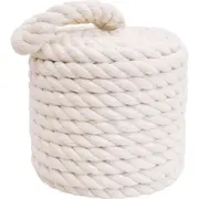 LVD Cotton/Concrete Doorstop Rope Cyl w/ Handle Door Stopper 12cm White