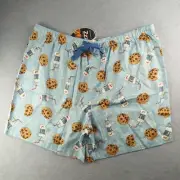 Peter Alexander Mens Milk & Cookies Sleep Shorts Size XXXL Pale Blue Pyjama New