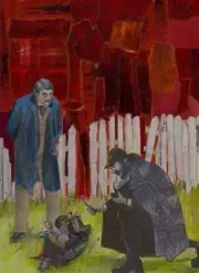 SHERLOCK HOLMES ART MIXED MEDIA COLLAGE ON PAPER