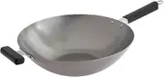 Joyce Chen Flat Bottom Wok, Standard, Metal,Silver
