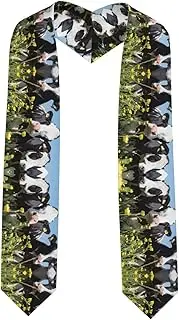 [JEJEA] Black White Cows print Graduation Stole Class of 2025 Unisex Adults Graduation Sash Honor Graduation Stole for College