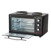 34L 1700W Portable Electric Rotisserie Grill Toaster Oven Dual Hot Plate Cooktop