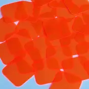 Square Diamond Vinyl Shape 1.5" Orange Go Go Fluorescent Edge Glow
