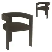 Set of 2 - Miles ELM Dining Chair - Full Black