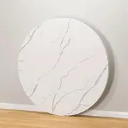 Wood Round Table Top 16 20 24 36 39" for Patio/Coffee/Dining Table Tops, DIY Replacement Circle Tabletop 0.6" Thick(White Marble,50cm/19.7")