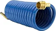 RecPro RV Exterior Shower Hose | 15' Blue Coiled Hose | Optional Flexible Quick Connect Sprayer | UV Resistant (No Sprayer)