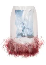 16 Arlington Vada Feather-trimmed Layered Midi Skirt - Multicoloured - 10 (UK10 / S) 10 (UK10 / S)