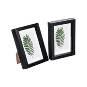 Nicola Spring 2 Piece 5 x 7" 3D Shadow Box Photo Frame Set - Craft Display Picture Frame with 4 x 6" Mount - Black