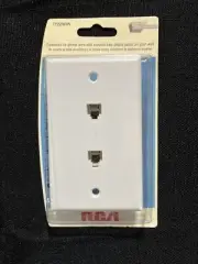 RCA TP253WR Wall Phone Mount PLATE KIT WHITE NEW SEALED DUAL DOUBLE 2 JACK PLUG