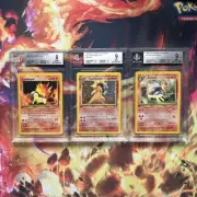 2000 Neo Genesis 1st Edition Cyndaquil, Quilava, & Typhlosion BGS Graded