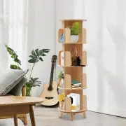 4 Layers Rotating Bookshelf Bookcase Storage Rack Floor Standing Display Holder