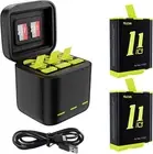 TELESIN New 2 Pack Battery Charger for Gopro Hero 11 Hero 10 Hero 9, Recharge...