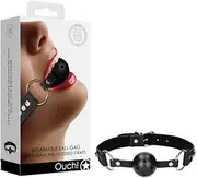 Ouch! Diamond Studded Breathable Mouth Restraint Ball Gag, Black