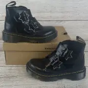 Dr. Martens Devon Bex Star Boots Big Kid Sz 13 Black Leather