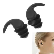 Ear Plugs for Sleeping Reusable Silicone Noise Reduction Ear Plugs for Noise Sensitivity Snore Travel -Black