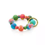 NEW JILZARAH Handmade Clay Bead PARADISE ISLAND MULTI COLOR 18mm Wrist Keychain
