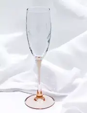 Cristal D’Arques Durand ROSE MONOGRAM RBL Pink Fluted Champagne Glass NEW