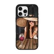 iPhone 16 Pro Max Impact Ring Stand Case MagSafe Compatible Dreamer with Red Wine (Fashion Illustration)