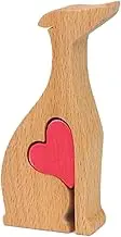 Wooden Sculptures | Handmade Accents Craft Figurine | Whippet Dog with Red Heart Statue | Animal Sculptures Collection | Men Women/a