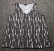Torrid Ocean Tie Dye Macrame Pattern Tank Top Shirt V-Neck Women's L New w Tag