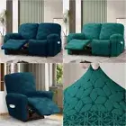 1 2 Seater Elastic Recliner Sofa Cover Jacquard Stretch Armchair Cover Protector