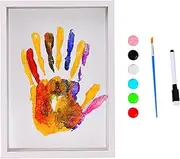 Family Handprint Keepsake Kit | Family Handprint Frame Kit | Handprint and Footprint Frame Kit | Home Decor for New and Expecting Parents Includes 6 Paint Colors and 4 Transparent Sheets