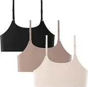 [Seitop] 3 Pieces Soft Bralette Cami Bras No Padding Bralette Ultra Comfortable Smoothing Seamless No Underwear Bra Sleeping Bra