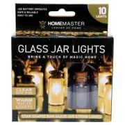Home Master 30PCE Jar Shaped Mini Lights LED Warm White Battery Operated - White